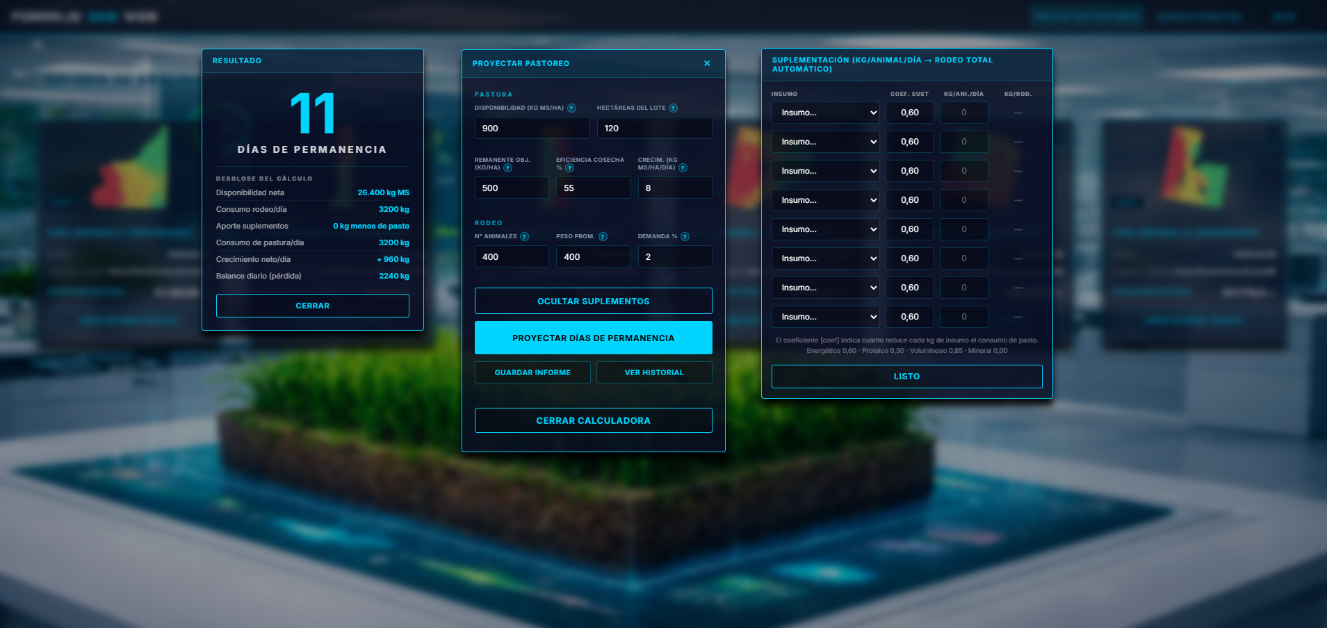 Calculadora Forraje360 Dashboard